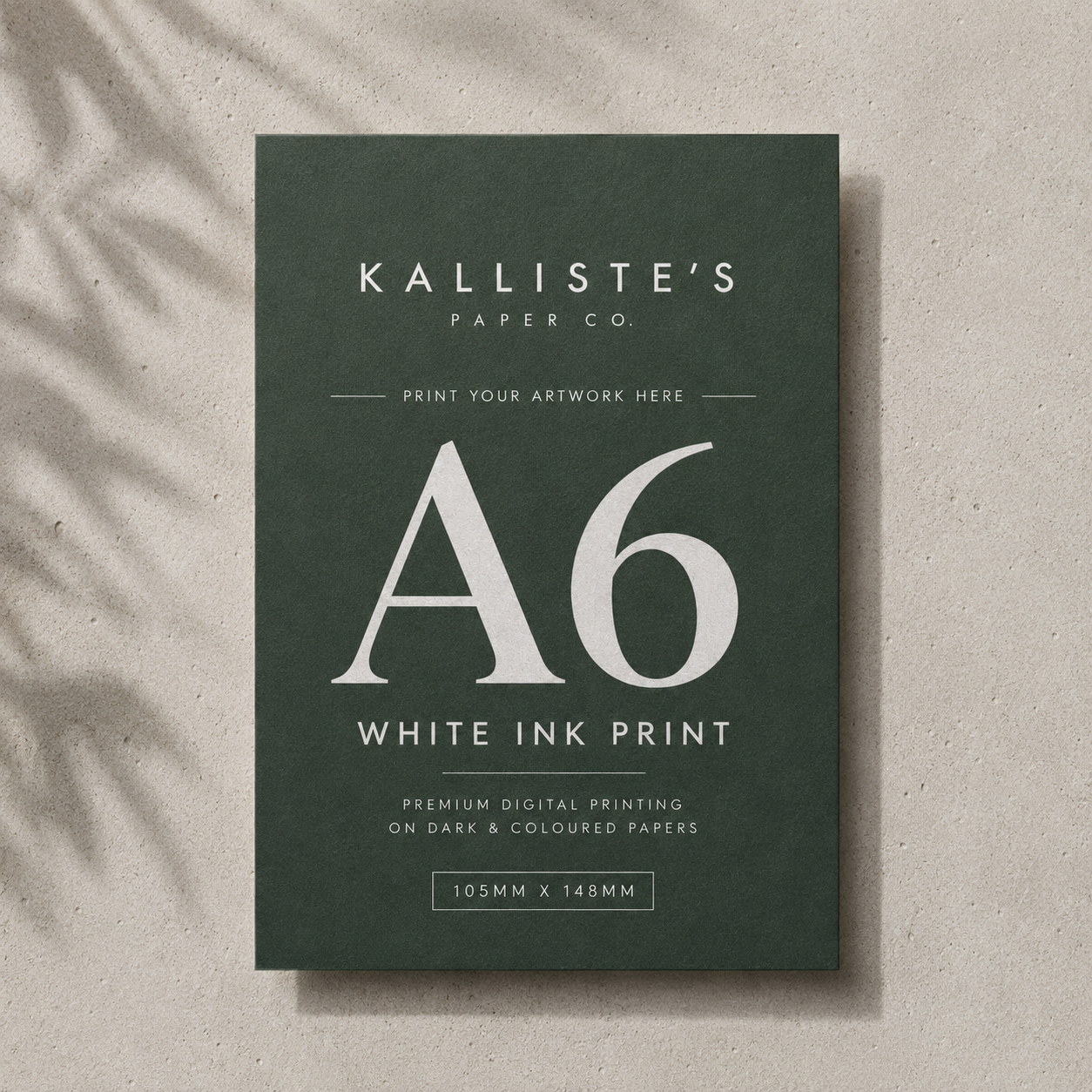 A6 Invitation Card - White Ink Digital Print