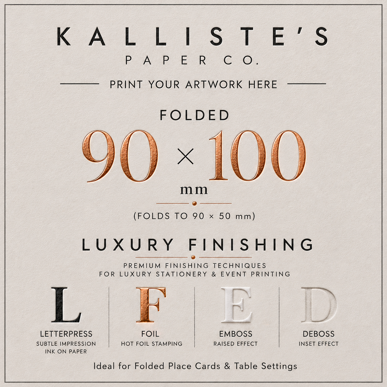 90x100mm Fold Card - Luxury Finishing Print