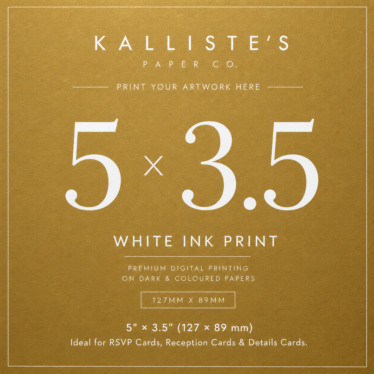 5" × 3.5" Card - White Ink Digital Print