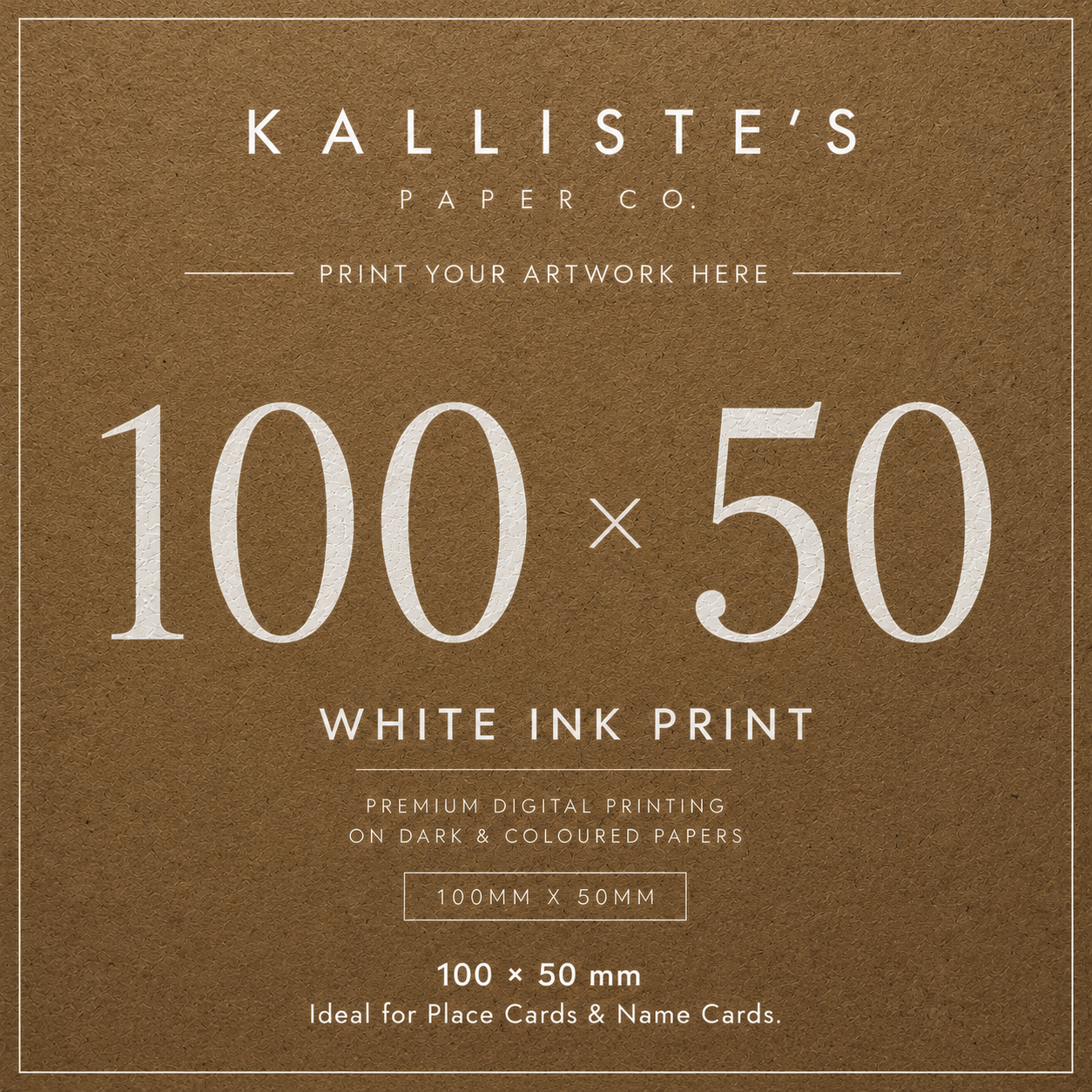 100 × 50 mm Card - White Ink Digital Print