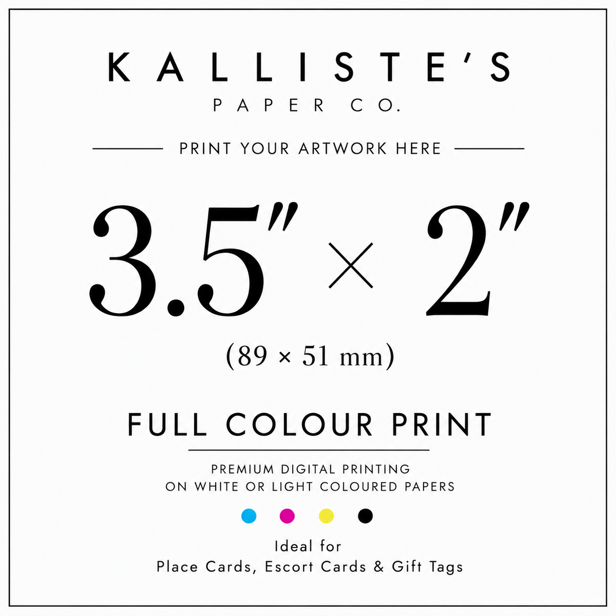 3.5" × 2" Card -Full Colour Digital Print