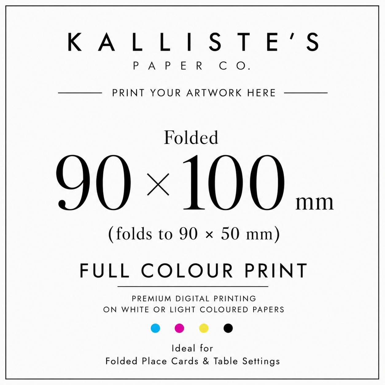 Folded 90 × 100 mm Card -Full Colour Digital Print