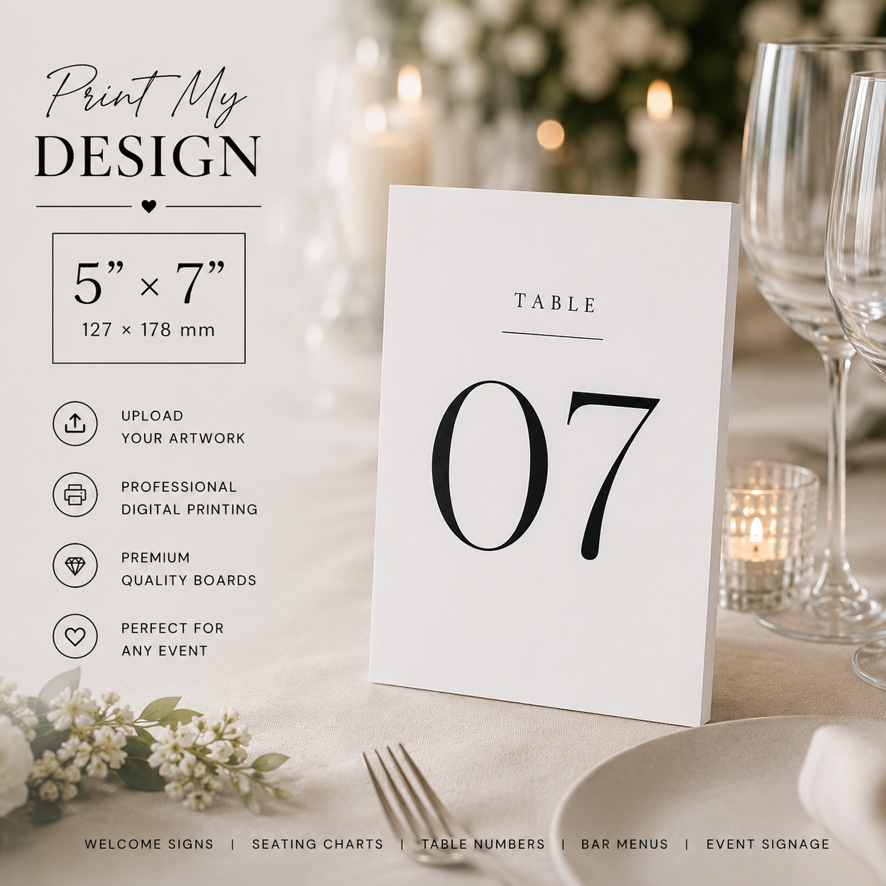 Print My 5” x 7” Tabletop Sign
