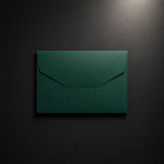 Σετ 6 Mini Gift Cards με Χειροποίητους Forest Green Φακέλους.