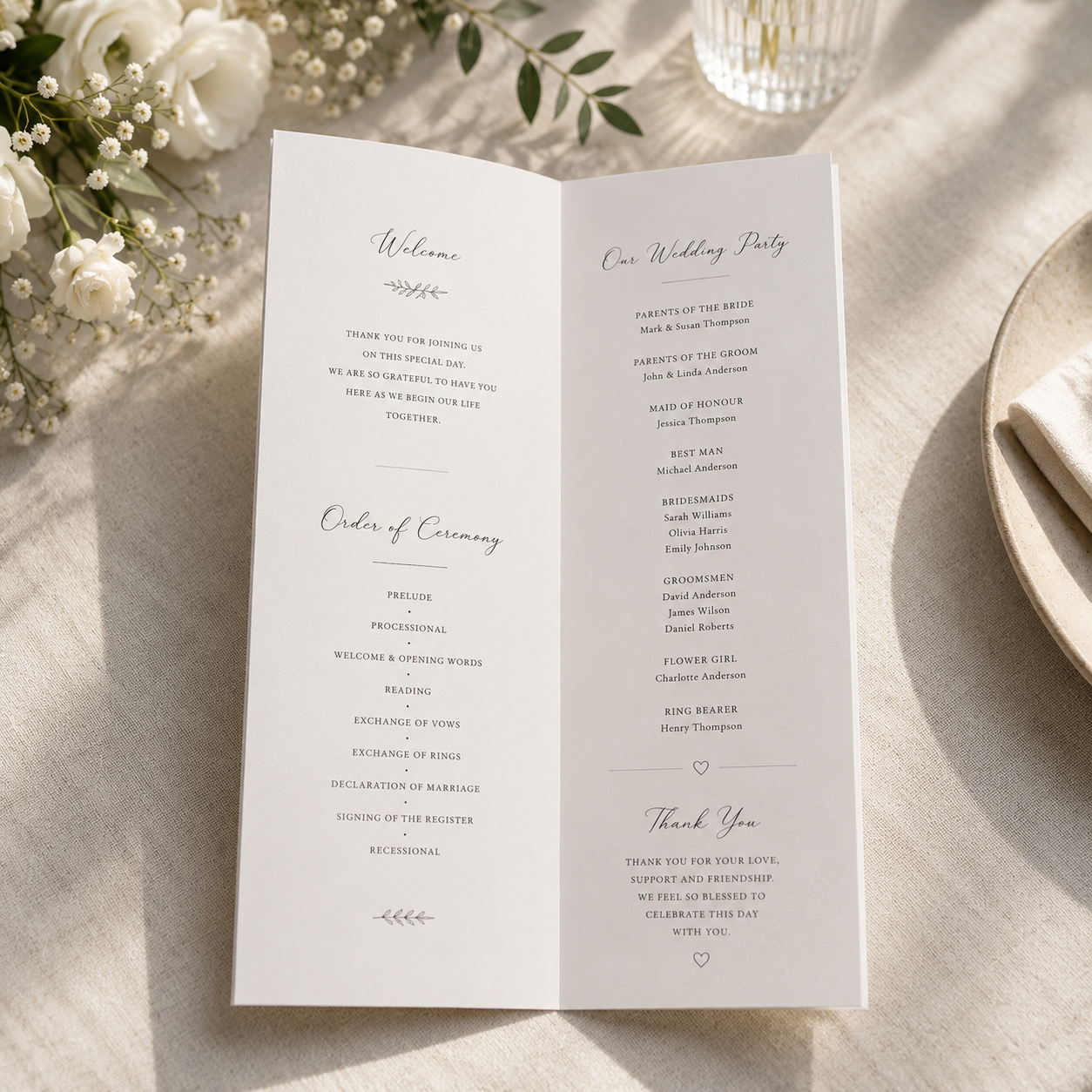Print Your Own DL Ceremony Booklets