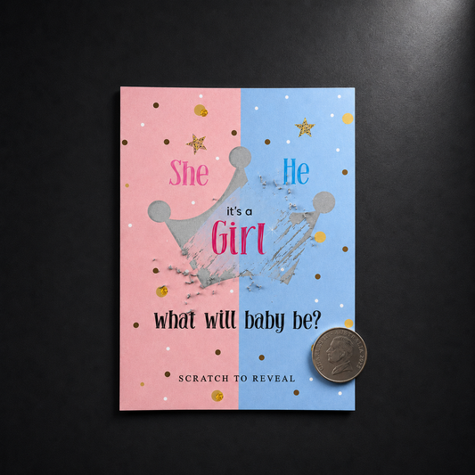 Gender Reveal Scratch Card | Crown Design