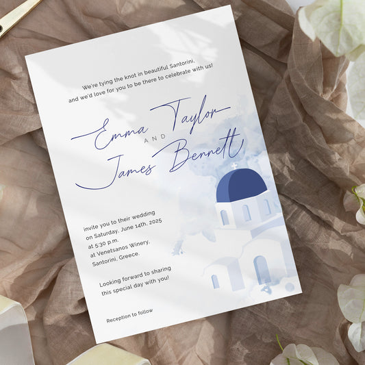 Santorini Wedding Editable Bundle