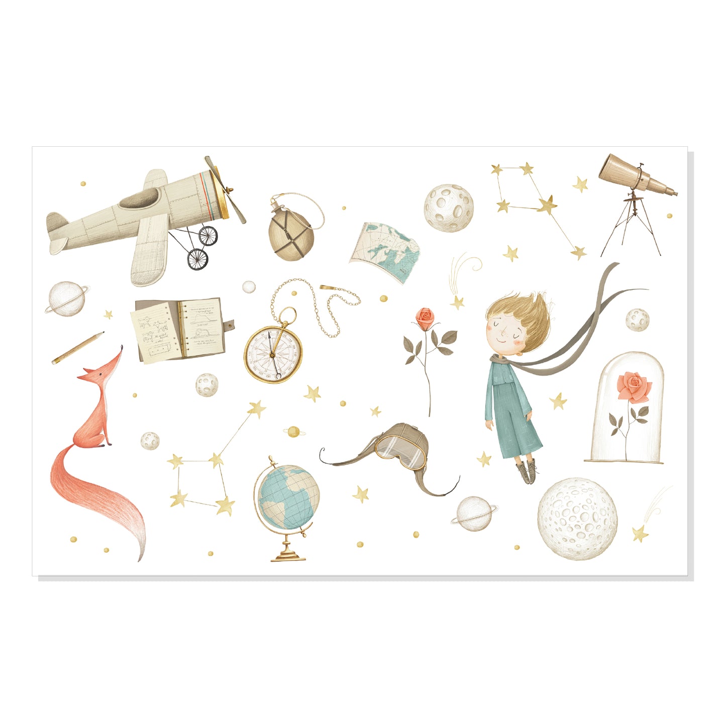 Removable Fabric Wall Stickers for Children's Rooms - Let's Make An Adventure!