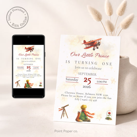 Little Prince Birthday Invitation | Edit Online