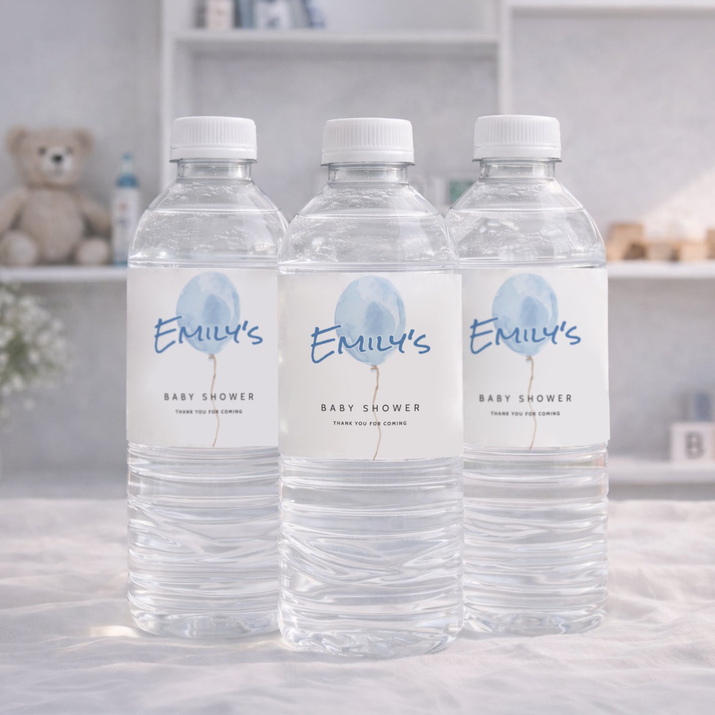 Blue Balloon Baby Shower Editable Template Bundle
