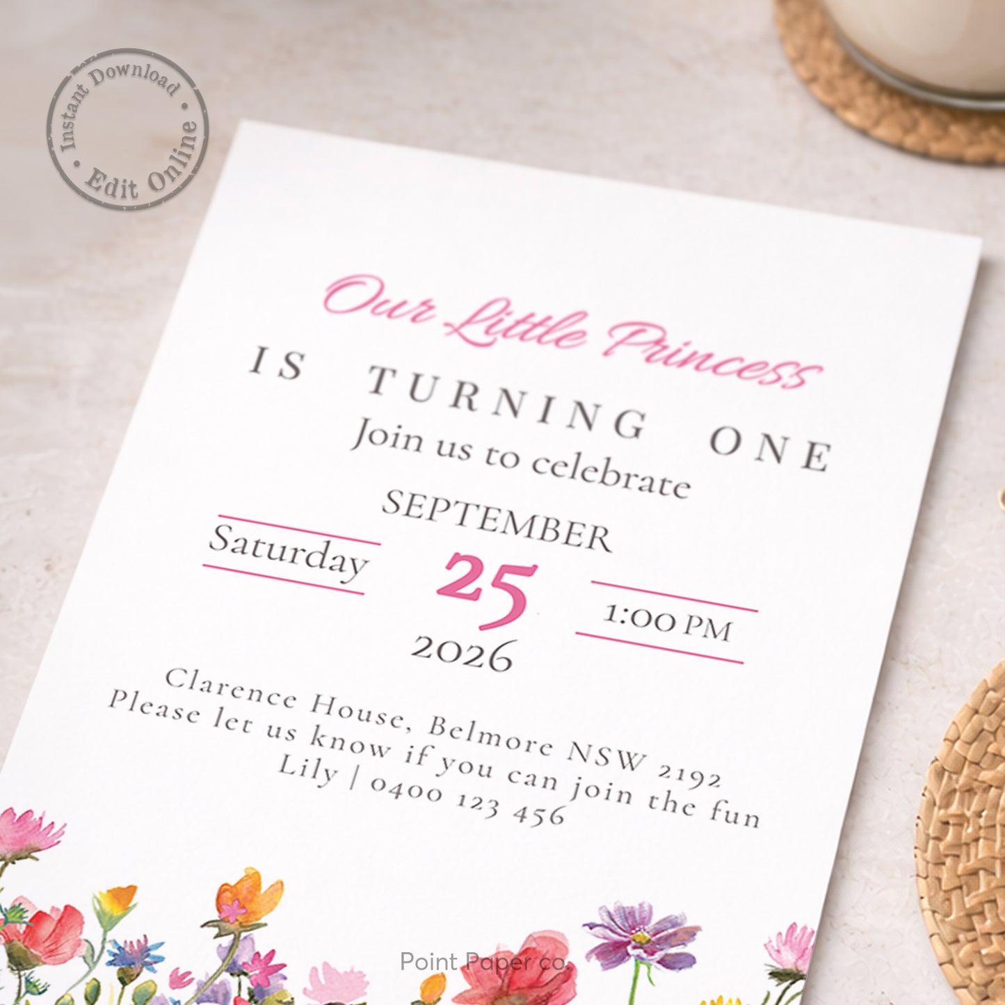 Flower Field Birthday Invitation | Edit Online