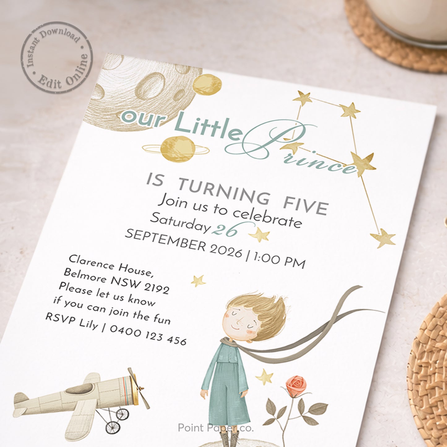 Prince Birthday Invitation | Edit Online