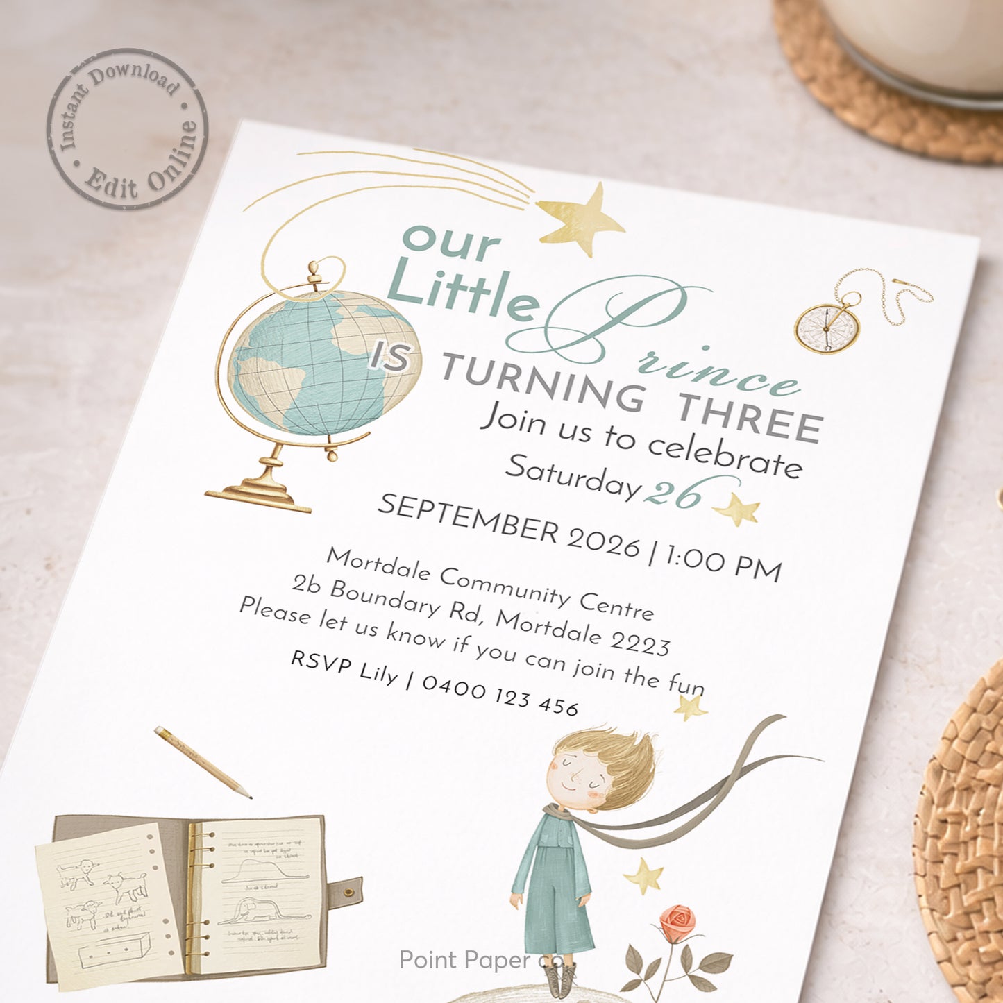 Our Little Prince Birthday Invitation | Edit Online
