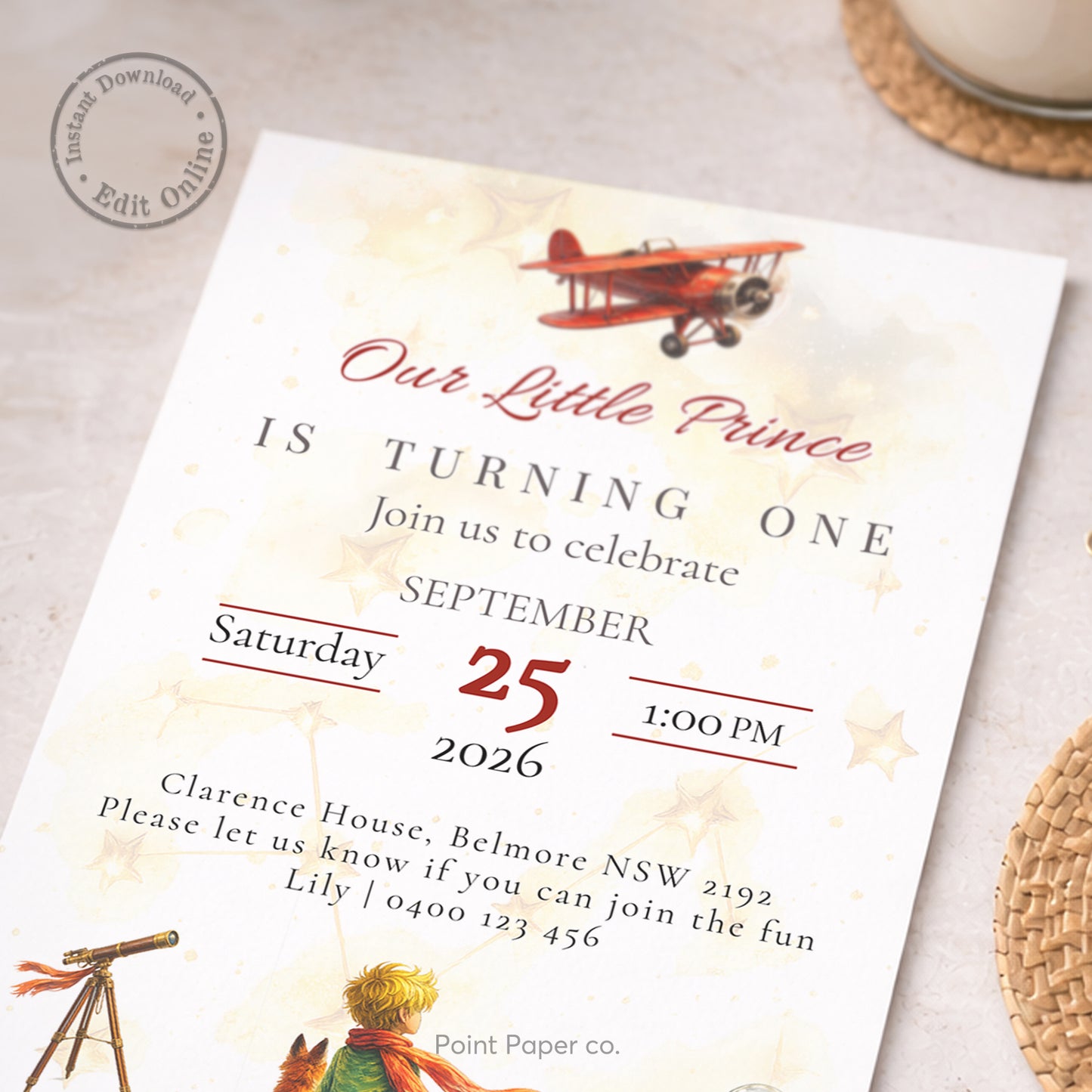 Little Prince Birthday Invitation | Edit Online