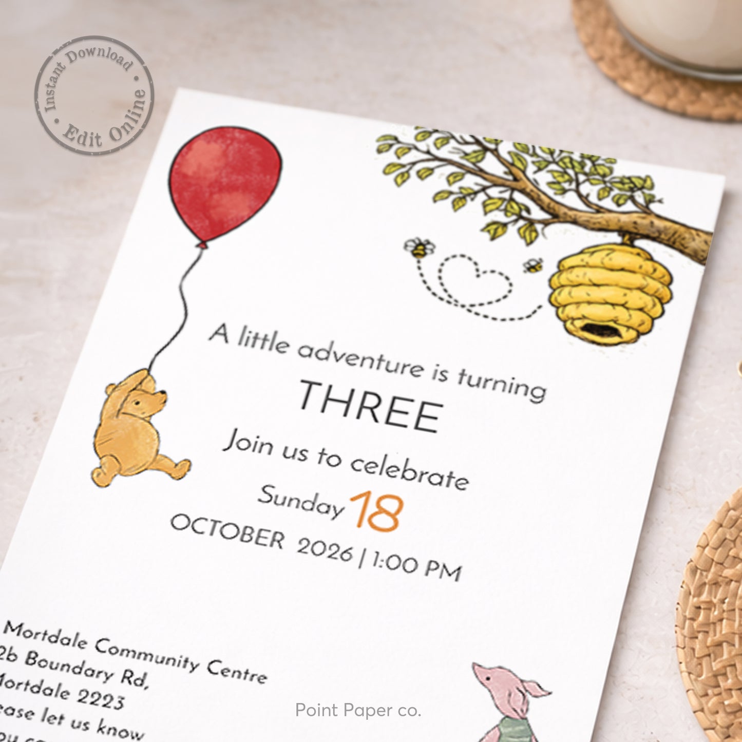Bear Adventure Birthday Invitation | Edit Online