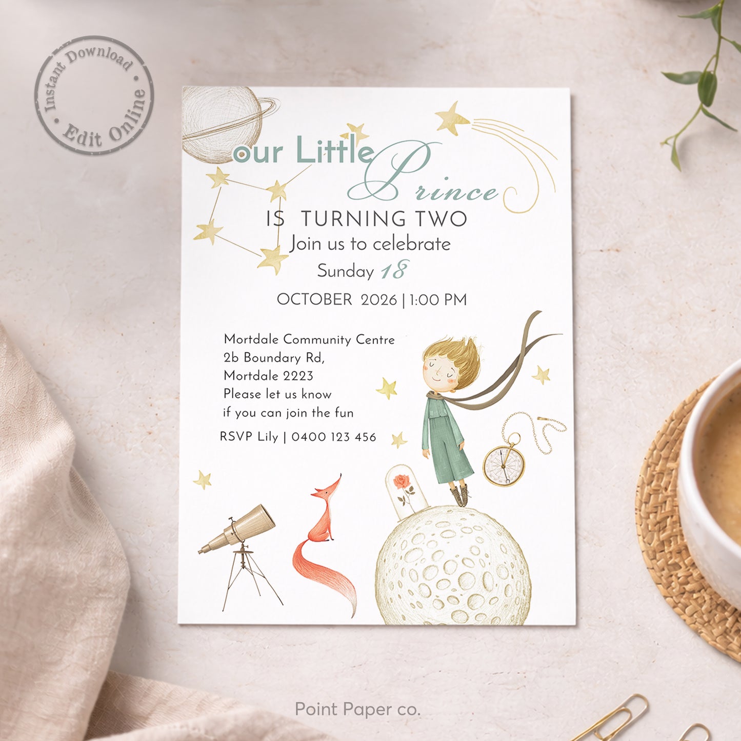 Our Prince Birthday Invitation | Edit Online