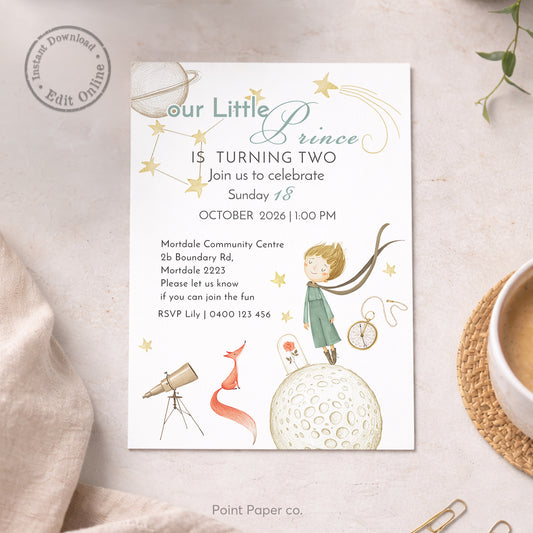 Our Prince Birthday Invitation | Edit Online