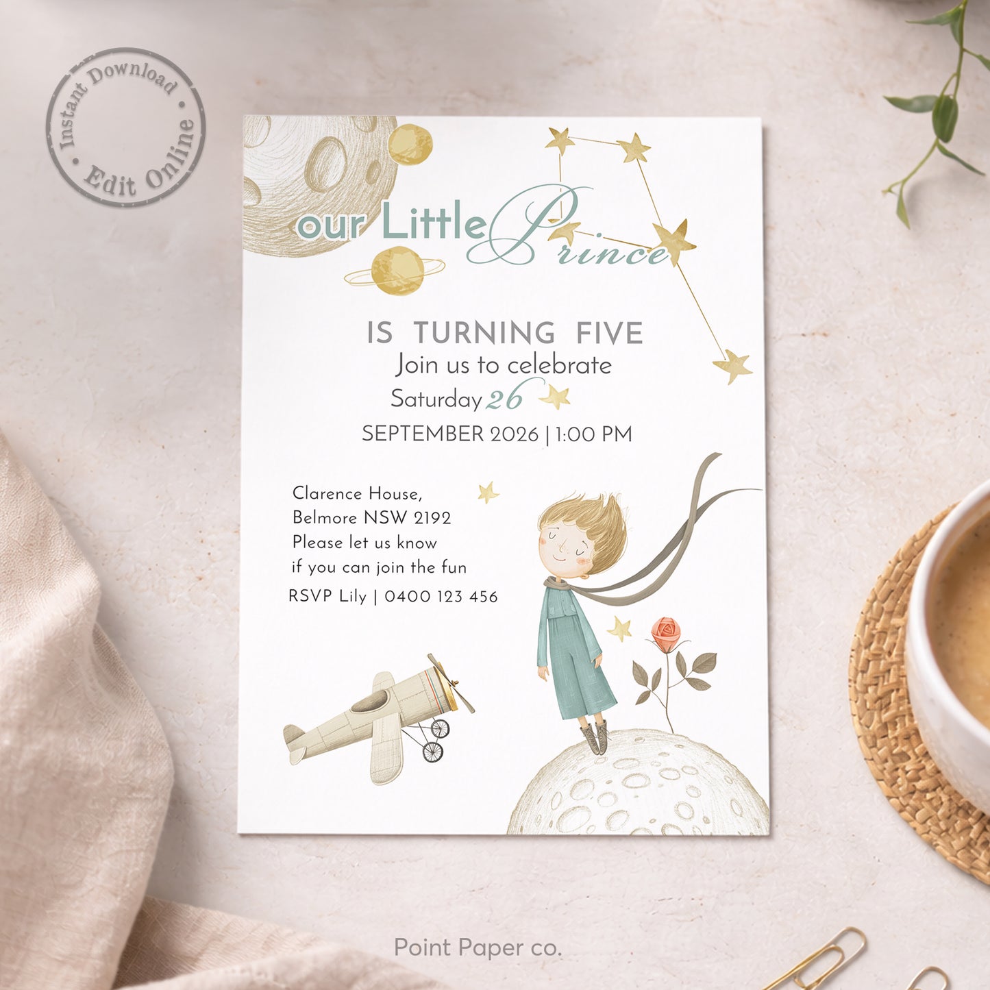 Prince Birthday Invitation | Edit Online