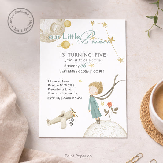 Prince Birthday Invitation | Edit Online