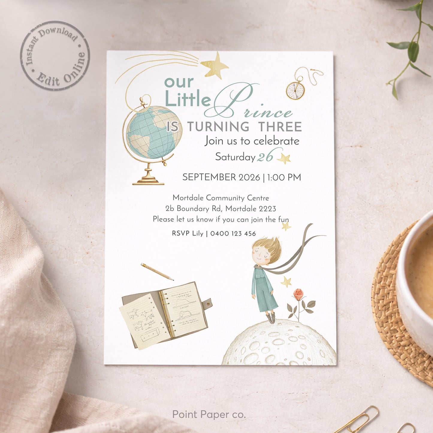 Our Little Prince Birthday Invitation | Edit Online