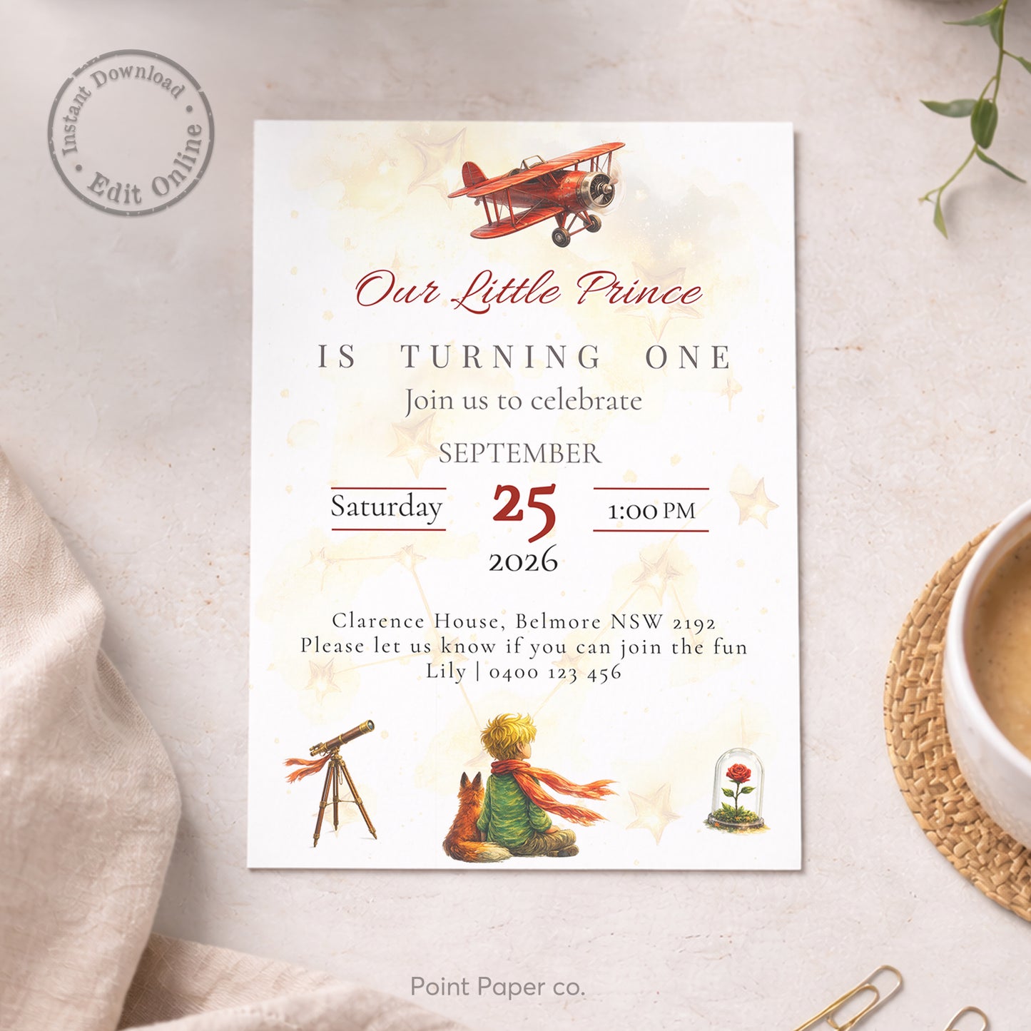 Little Prince Birthday Invitation | Edit Online