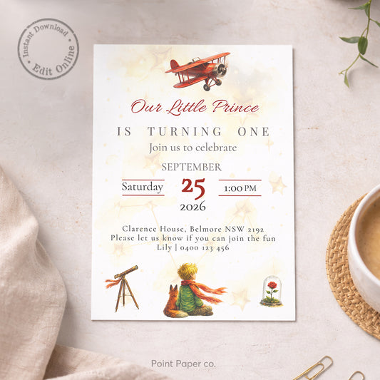 Little Prince Birthday Invitation | Edit Online