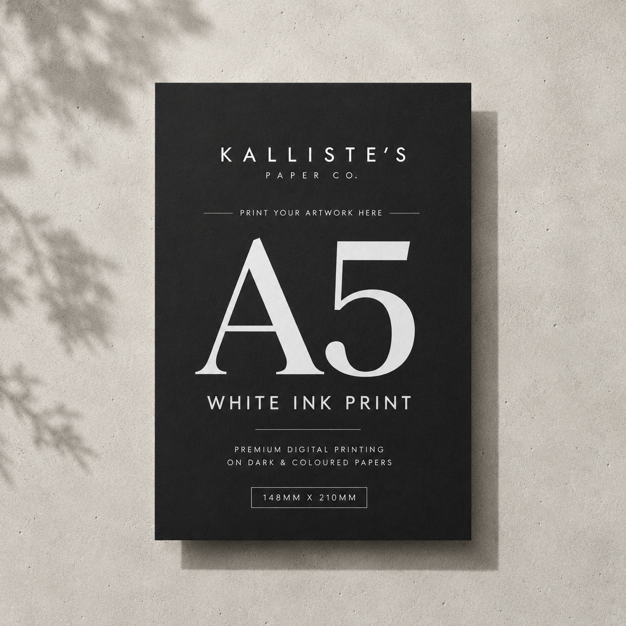 A5 Invitation Card - White Ink Digital Print