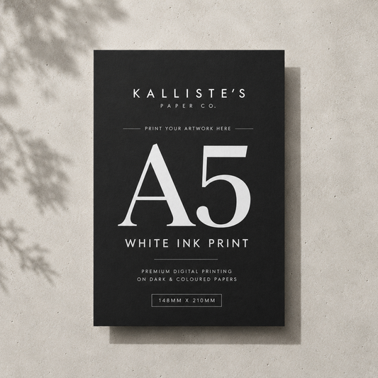 A5 Invitation Card - White Ink Digital Print