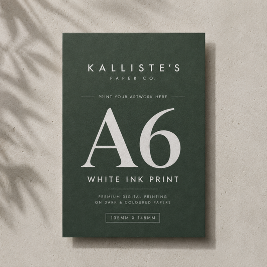 A6 Invitation Card - White Ink Digital Print