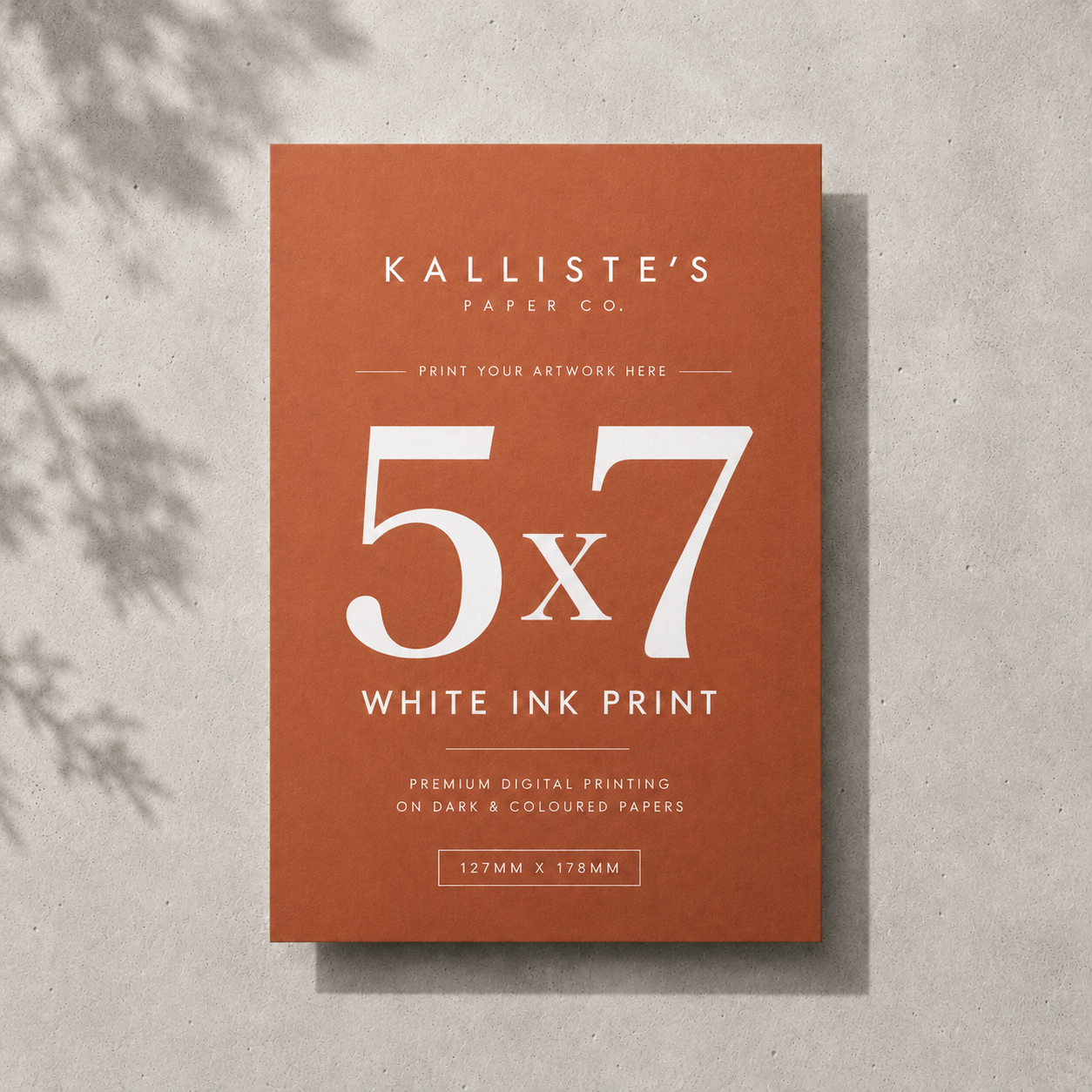 5x7” Invitation Card - White Ink Digital Print