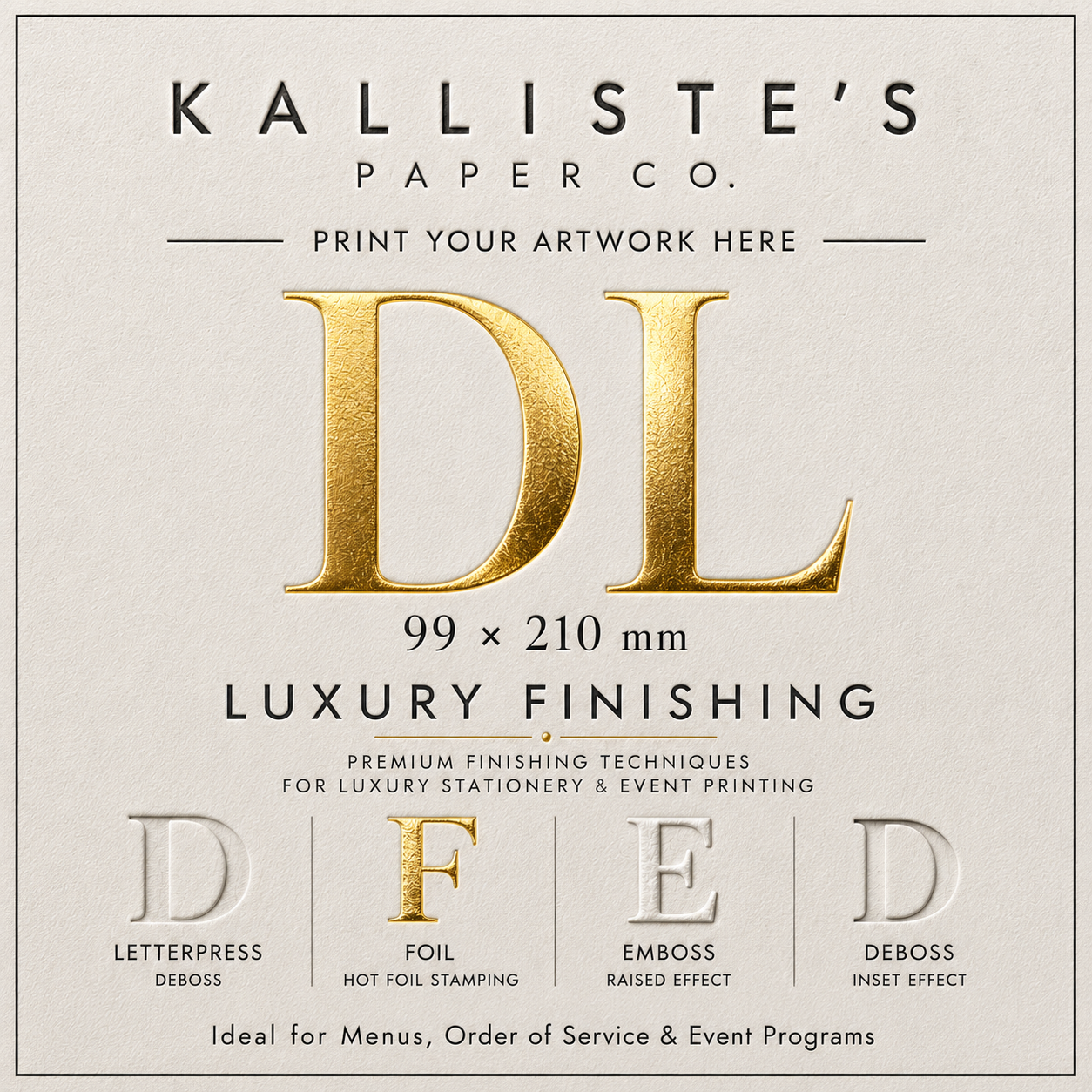 DL (99 × 210 mm) Card - Luxury Finishing Print