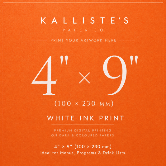 4" × 9" Card - White Ink Digital Print