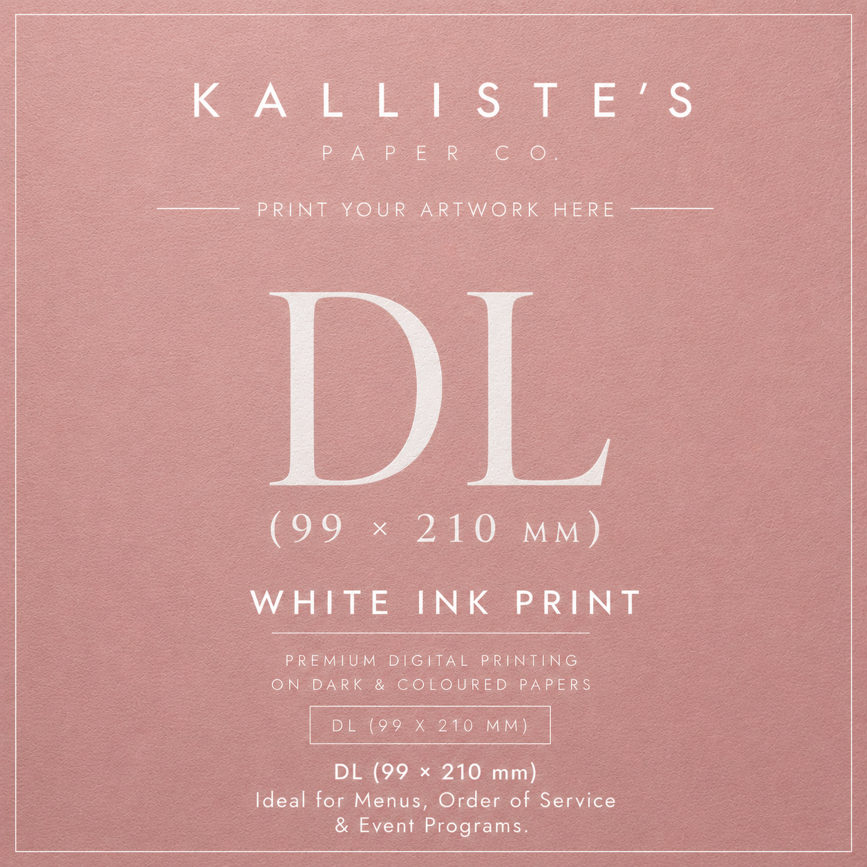 DL Card - White Ink Digital Print