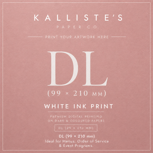 DL Card - White Ink Digital Print