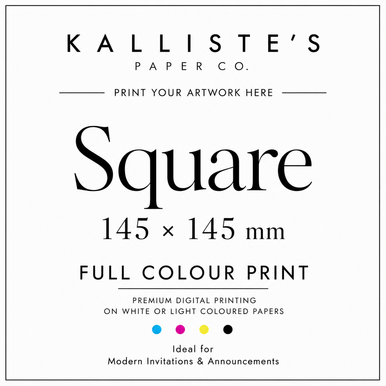 Square 145 × 145 Invitation Card -Full Colour Digital Print