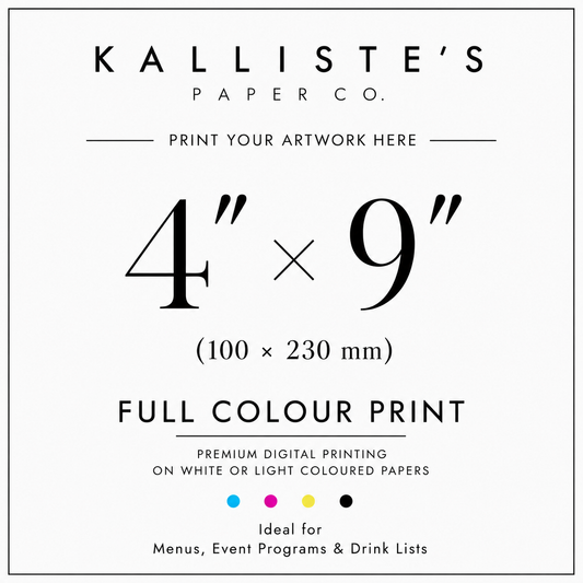 4" × 9" Card -Full Colour Digital Print