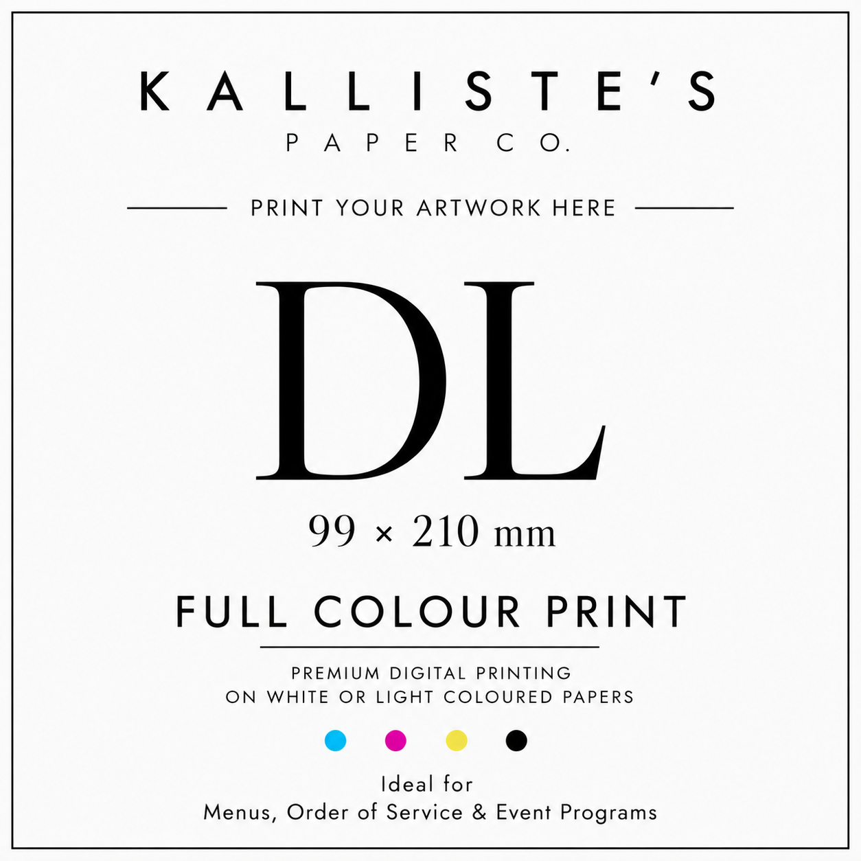 DL (99 × 210 mm) Card -Full Colour Digital Print