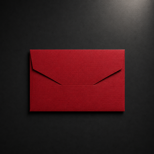 Set of 6 Gold Foil Heart Cards & Classic Red Envelopes