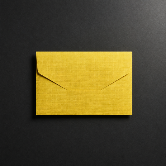 Σετ 6  Mini Gift Cards με Χειροποίητους Mustard Yellow Φακέλους