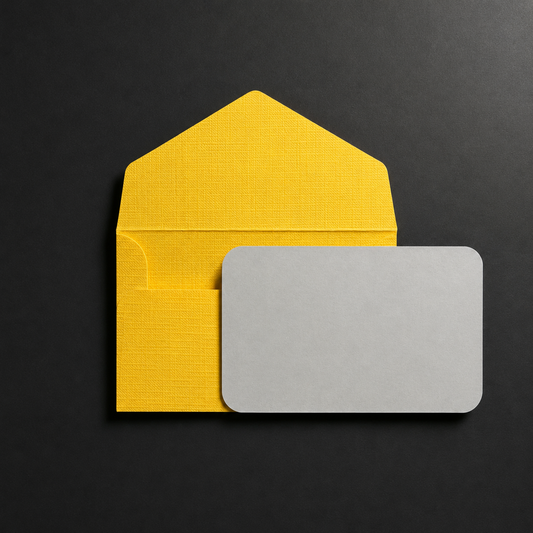 Σετ 6  Mini Gift Cards με Χειροποίητους Mustard Yellow Φακέλους