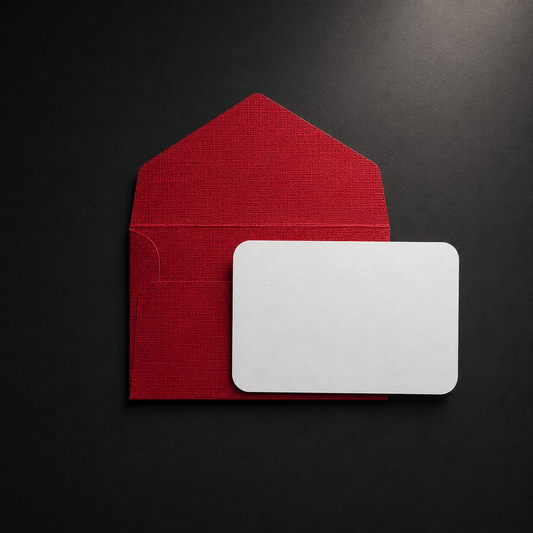 Σετ 6 Mini Gift Cards με Χειροποίητους Classic Red Φακέλους