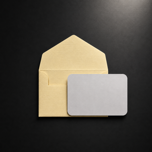 Σετ 6 Mini Gift Cards με Χειροποίητους Ivory Φακέλους
