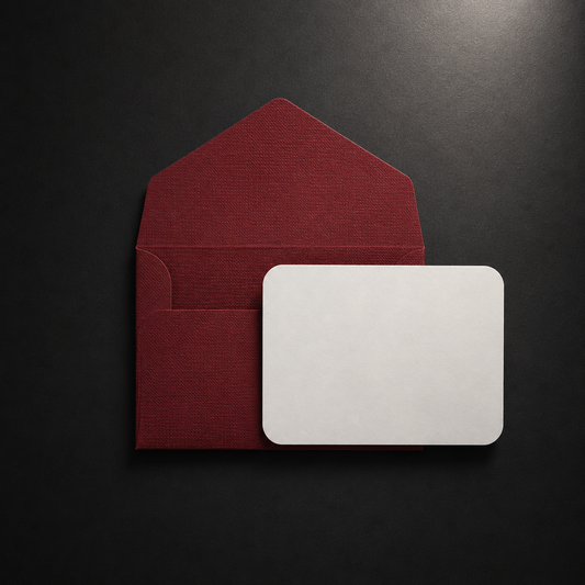 Σετ 6 Mini Cards με Χειροποίητους Burgundy Φακέλους