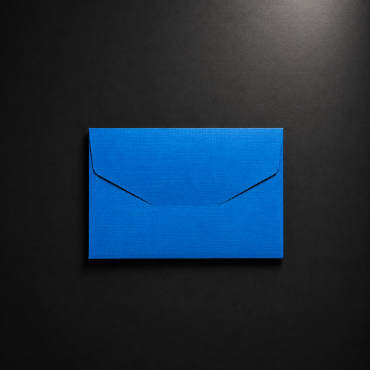 Set of 6 Blank Enclosure Cards with Handmade Royal Blue Linen Envelopes