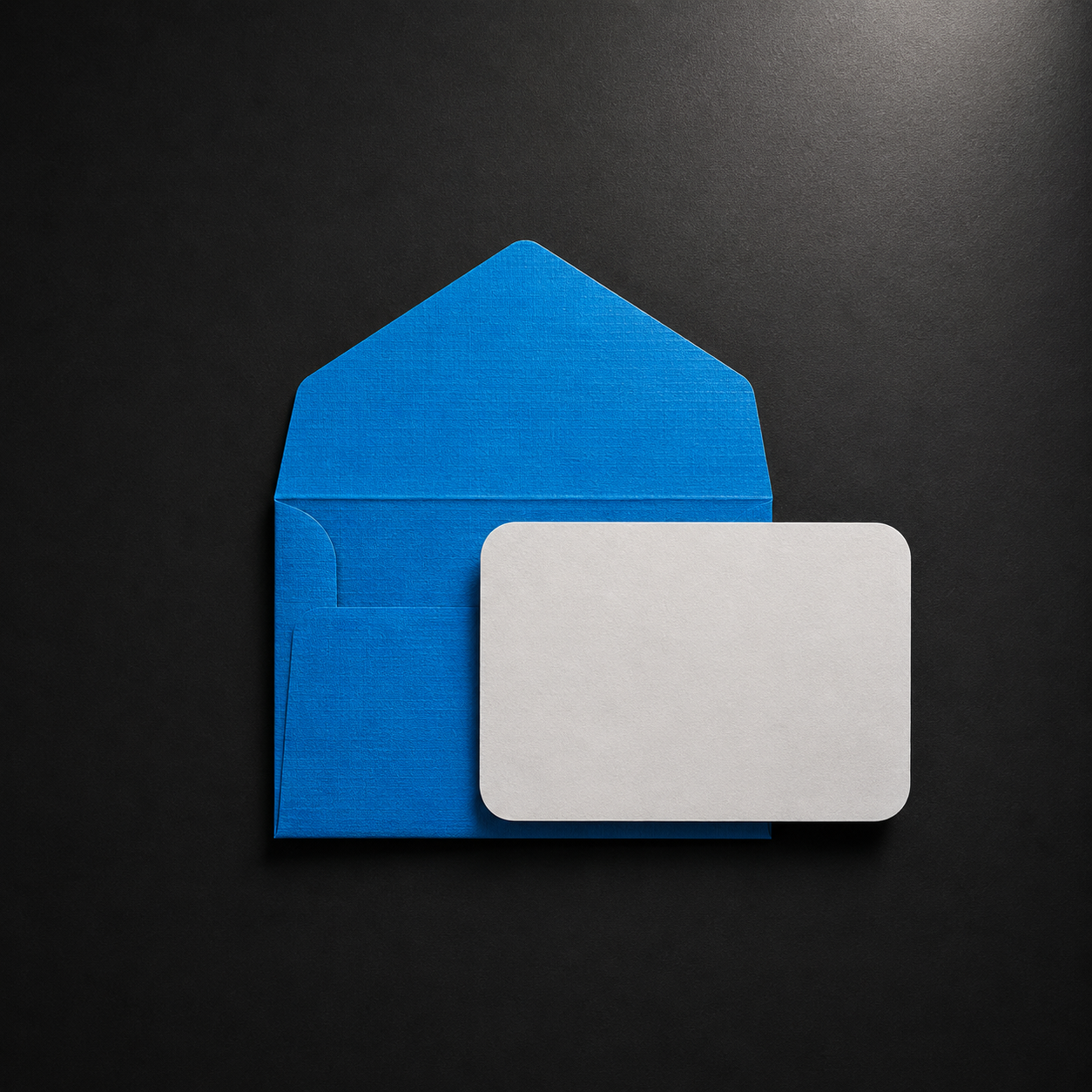 Set of 6 Blank Enclosure Cards with Handmade Royal Blue Linen Envelopes