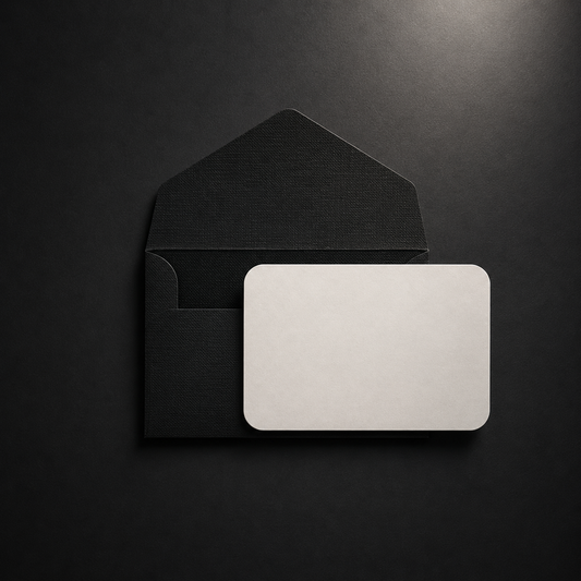 Σετ 6 Mini Gift Cards με Χειροποίητους Μαύρους Φακέλους
