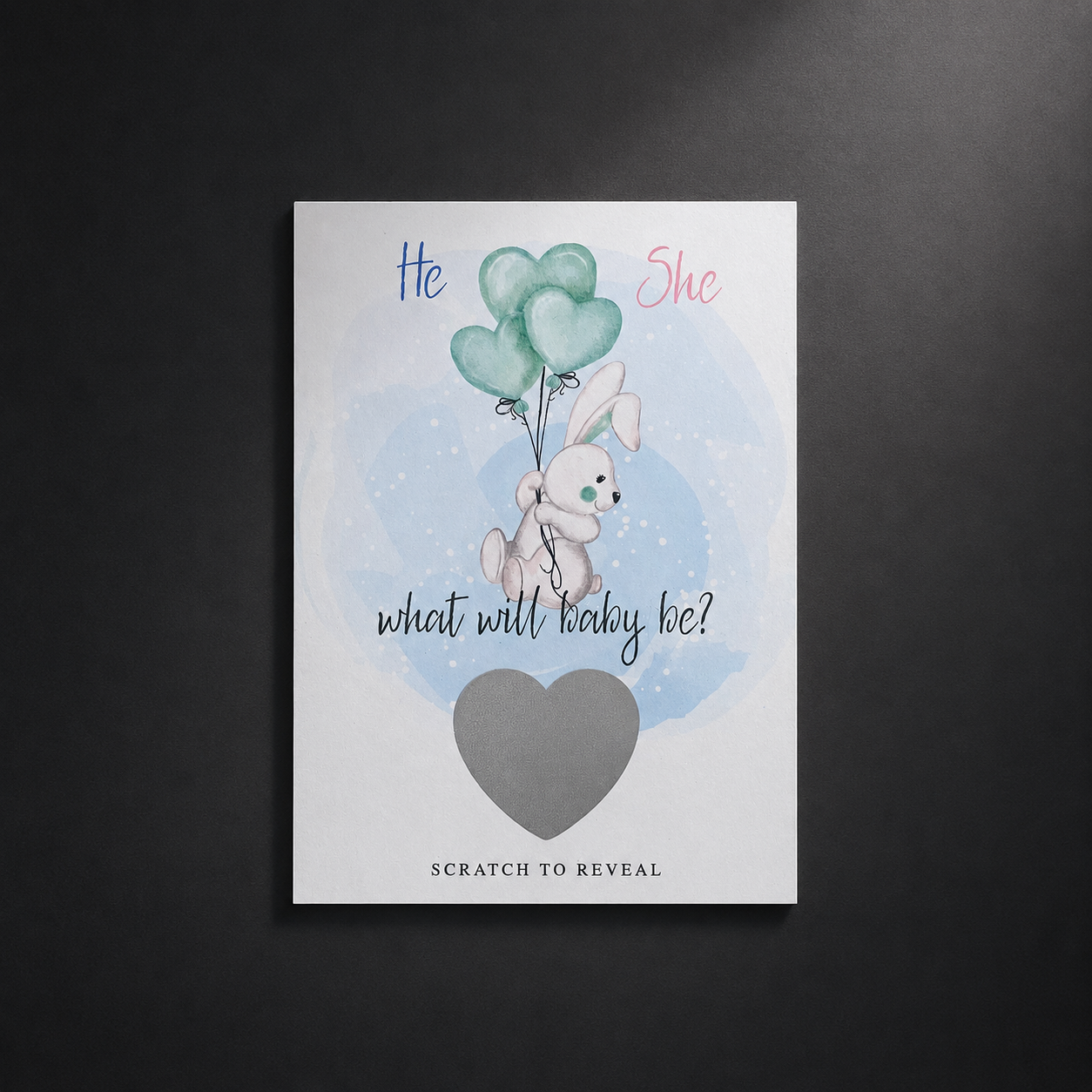 Gender Reveal Scratch Card | Bunny Balloons Design