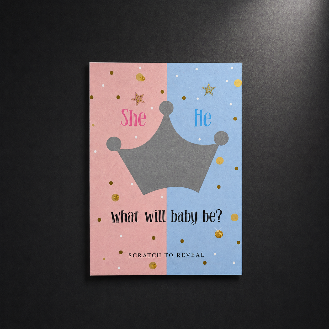 Gender Reveal Scratch Card | Crown Design