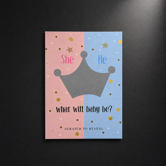 Gender Reveal Scratch Card | Crown Design