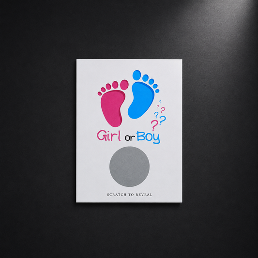 Small Gender Reveal Scratch Card | Baby Feet Design